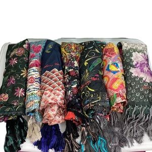 JOHNNY WAS 100% Silk Scarf Bundle of 7